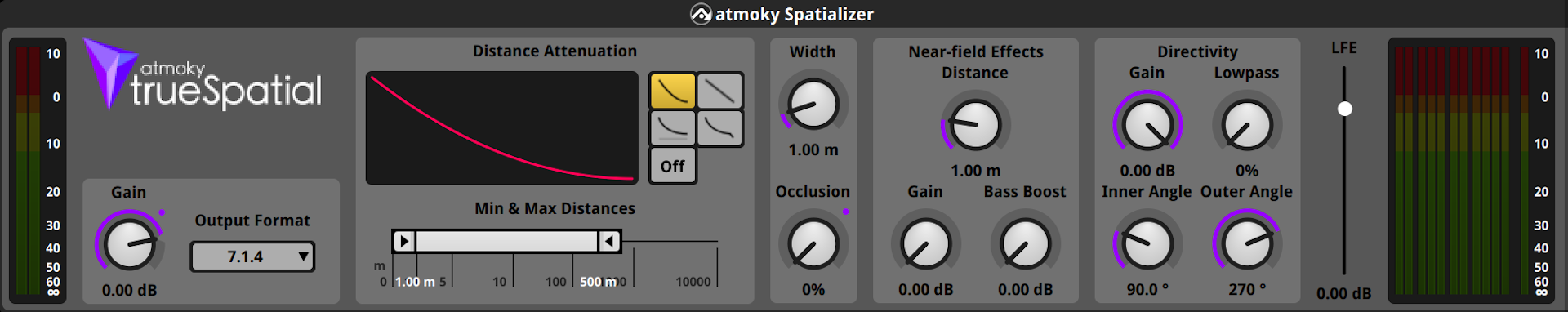 Screenshot of the atmoky Spatializer plugin